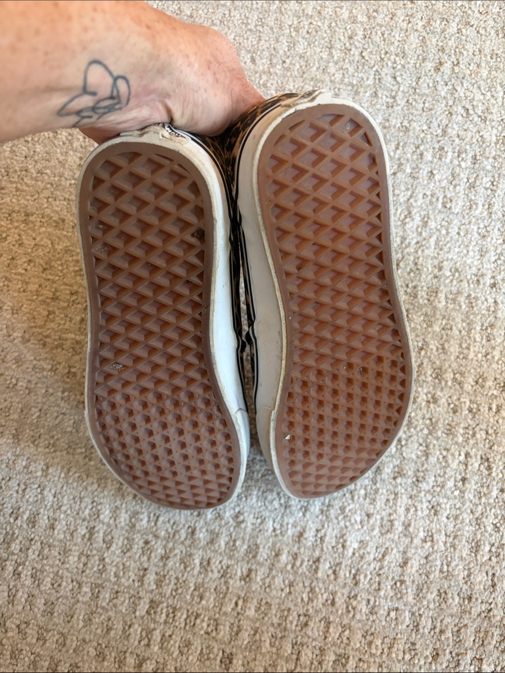Women’s Vans Leopard Print Slip-On Sneakers — Black & Tan - Picture 4 of 4